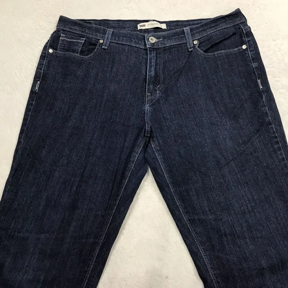 LEVIS 515 Bootcut Jeans Women 36x34 (32/34 tag) Dark Wash Stretch Western Flap